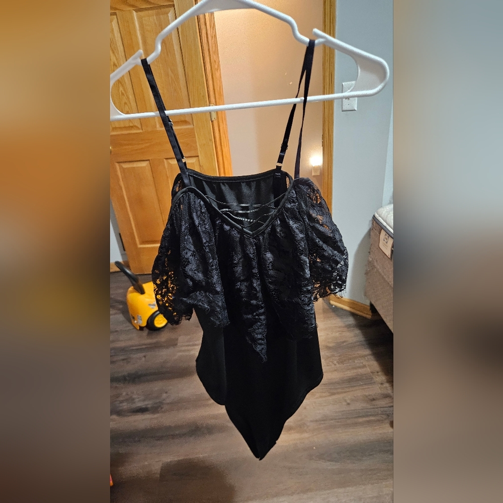 Elegant Black Lace Women's Body Suit